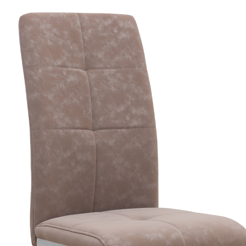 Καρέκλα Τραπεζαρίας Alma Μπεζ PU - Μεταλλικό Πόδι Χρωμίου 42x53x97