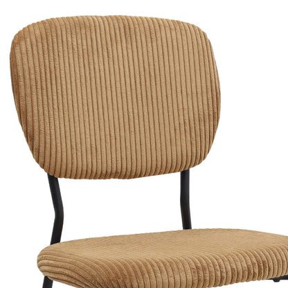 Καρέκλα Τραπεζαρίας Kevin Μουσταρδί Ύφασμα - Μεταλλικό Μαύρο Πόδι 48x51x87