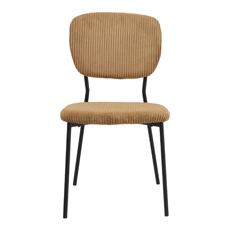 Καρέκλα Τραπεζαρίας Kevin Μουσταρδί Ύφασμα - Μεταλλικό Μαύρο Πόδι 48x51x87