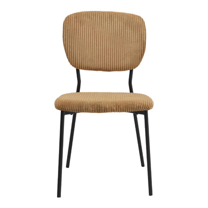 Καρέκλα Τραπεζαρίας Kevin Μουσταρδί Ύφασμα - Μεταλλικό Μαύρο Πόδι 48x51x87