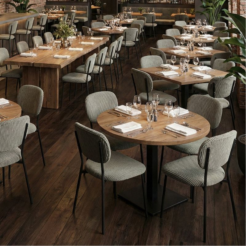 Καρέκλα Τραπεζαρίας Kevin Λαδί Ύφασμα - Μεταλλικό Μαύρο Πόδι 48x51x87