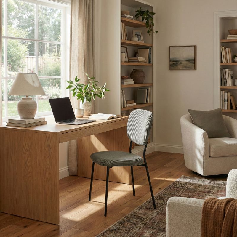 Καρέκλα Τραπεζαρίας Kevin Λαδί Ύφασμα - Μεταλλικό Μαύρο Πόδι 48x51x87