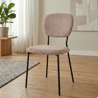 Καρέκλα Τραπεζαρίας Kevin Μόκα Ύφασμα - Μεταλλικό Μαύρο Πόδι 48x51x87