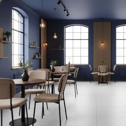 Καρέκλα Τραπεζαρίας Kevin Μόκα Ύφασμα - Μεταλλικό Μαύρο Πόδι 48x51x87