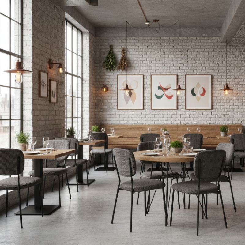 Καρέκλα Τραπεζαρίας Kevin Γκρι Ύφασμα - Μεταλλικό Μαύρο Πόδι 48x51x87