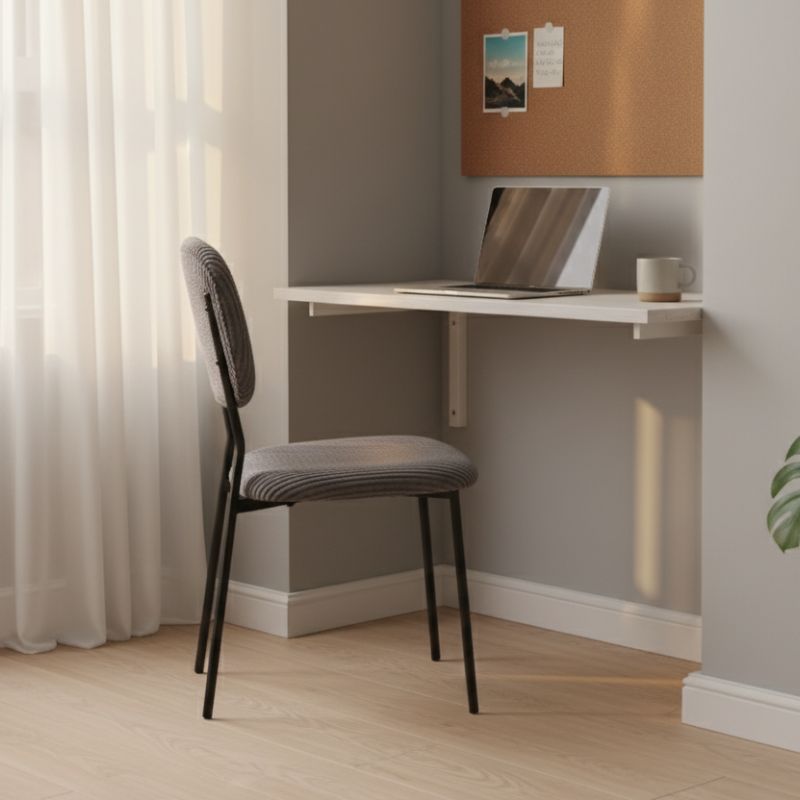 Καρέκλα Τραπεζαρίας Kevin Γκρι Ύφασμα - Μεταλλικό Μαύρο Πόδι 48x51x87