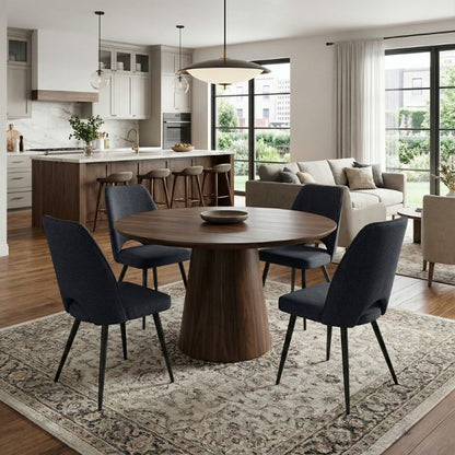 Καρέκλα Τραπεζαρίας Christy Ανθρακί Ύφασμα - Μεταλλικό Μαύρο Πόδι 47x59x90