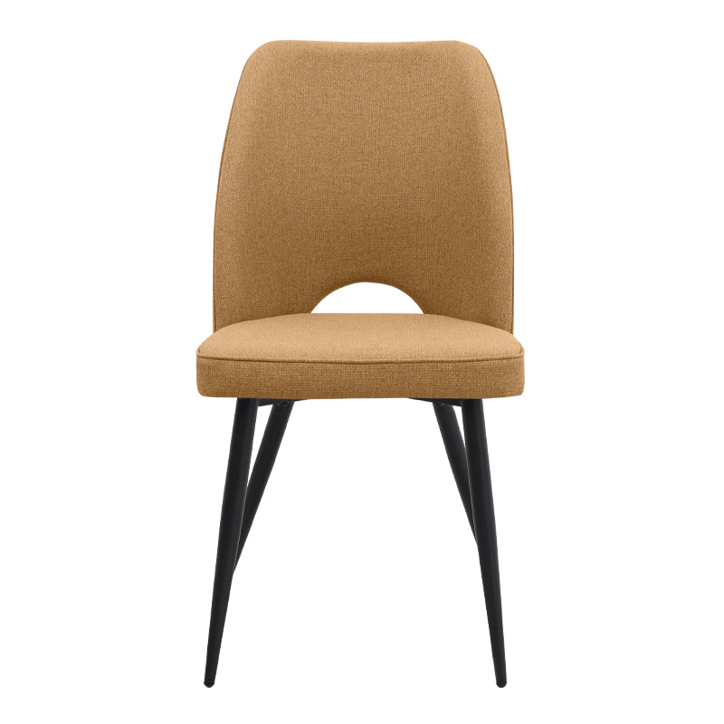 Καρέκλα Τραπεζαρίας Christy Μουσταρδί Ύφασμα - Μεταλλικό Μαύρο Πόδι 47x59x90