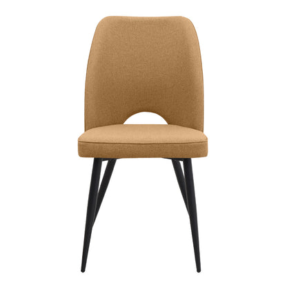 Καρέκλα Τραπεζαρίας Christy Μουσταρδί Ύφασμα - Μεταλλικό Μαύρο Πόδι 47x59x90