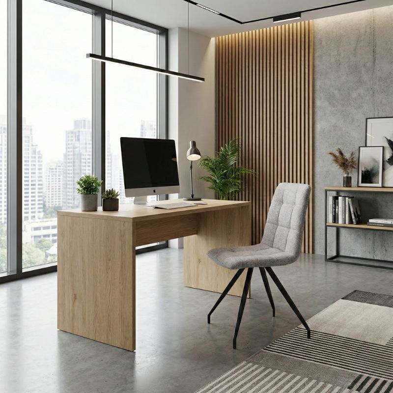 Καρέκλα Τραπεζαρίας Bianca Μπεζ Ύφασμα - Μεταλλικό Μαύρο Πόδι 43x56x84