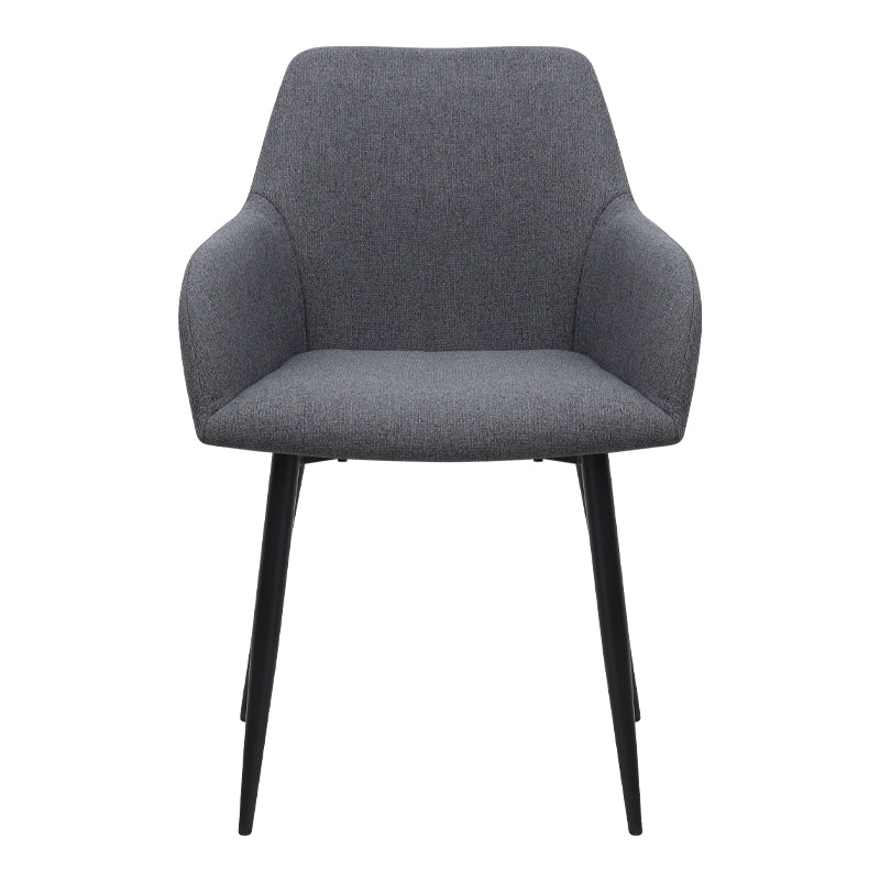Πολυθρόνα Τραπεζαρίας Monica Γκρι Ύφασμα - Μεταλλικό Μαύρο Πόδι 54x57x84