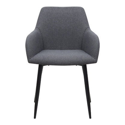 Πολυθρόνα Τραπεζαρίας Monica Γκρι Ύφασμα - Μεταλλικό Μαύρο Πόδι 54x57x84