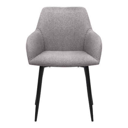 Πολυθρόνα Τραπεζαρίας Monica Μπεζ Ύφασμα - Μεταλλικό Μαύρο Πόδι 54x57x84