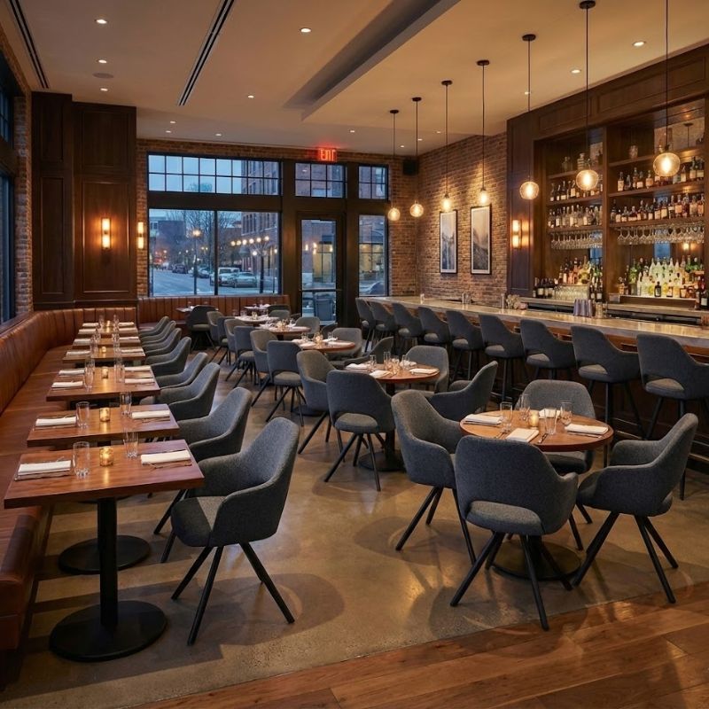 Πολυθρόνα Τραπεζαρίας Gabriel Γκρι Ύφασμα - Μεταλλικό Μαύρο Πόδι 58x60x85