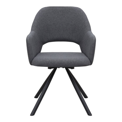 Πολυθρόνα Τραπεζαρίας Gabriel Γκρι Ύφασμα - Μεταλλικό Μαύρο Πόδι 58x60x85