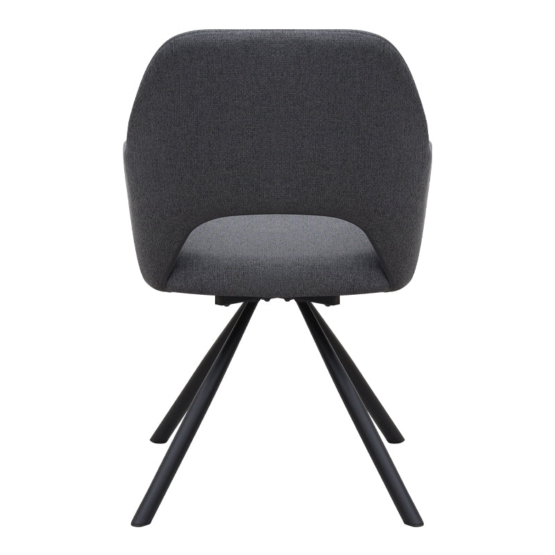 Πολυθρόνα Τραπεζαρίας Gabriel Γκρι Ύφασμα - Μεταλλικό Μαύρο Πόδι 58x60x85