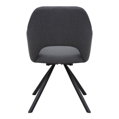 Πολυθρόνα Τραπεζαρίας Gabriel Γκρι Ύφασμα - Μεταλλικό Μαύρο Πόδι 58x60x85