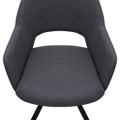 Πολυθρόνα Τραπεζαρίας Gabriel Γκρι Ύφασμα - Μεταλλικό Μαύρο Πόδι 58x60x85