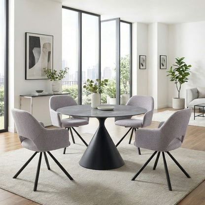 Πολυθρόνα Τραπεζαρίας Gabriel Μπεζ Ύφασμα - Μεταλλικό Μαύρο Πόδι 58x60x85