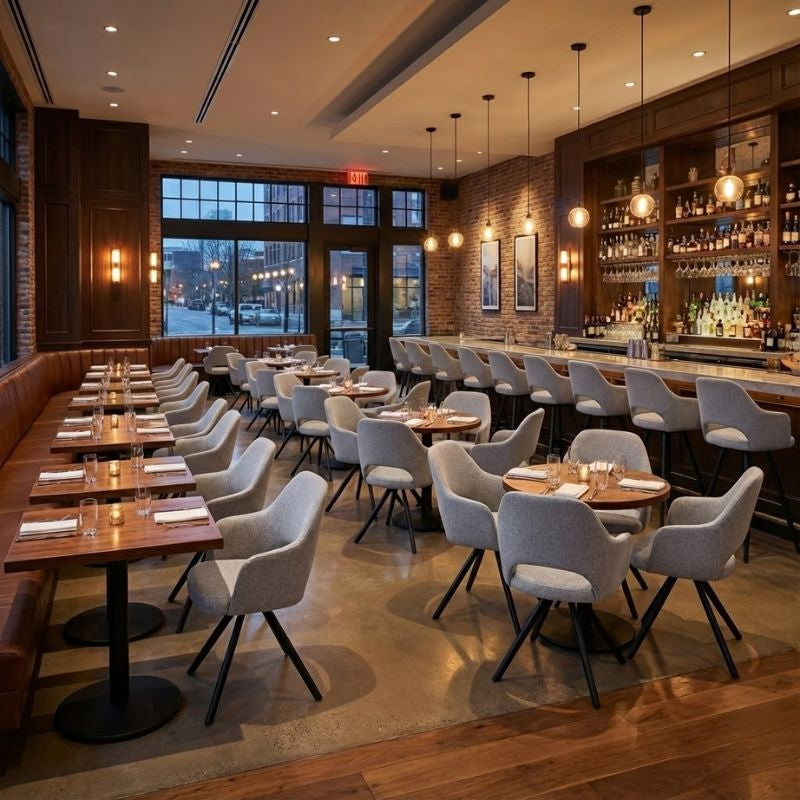 Πολυθρόνα Τραπεζαρίας Gabriel Μπεζ Ύφασμα - Μεταλλικό Μαύρο Πόδι 58x60x85