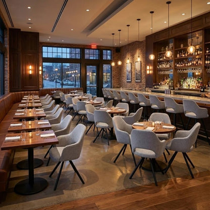 Πολυθρόνα Τραπεζαρίας Gabriel Μπεζ Ύφασμα - Μεταλλικό Μαύρο Πόδι 58x60x85