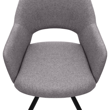 Πολυθρόνα Τραπεζαρίας Gabriel Μπεζ Ύφασμα - Μεταλλικό Μαύρο Πόδι 58x60x85