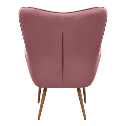 Πολυθρόνα - Μπερζέρα με Υποπόδιο Lily Σάπιο Μήλο Βελούδο - Μεταλλικό Πόδι Χρώμα Φυσικό 70x62x98