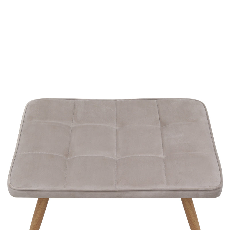 Πολυθρόνα - Μπερζέρα με Υποπόδιο Lily Μπεζ Βελούδο - Μεταλλικό Πόδι Χρώμα Φυσικό 70x62x98