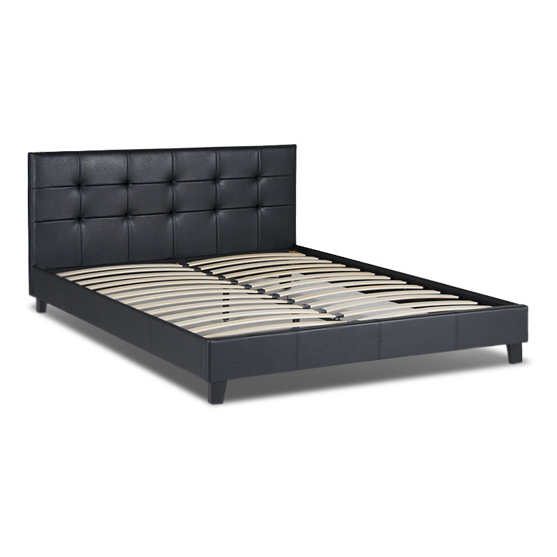 Κρεβάτι Sissy Από Τεχνόδερμα Χρώμα Μαύρο 160X200