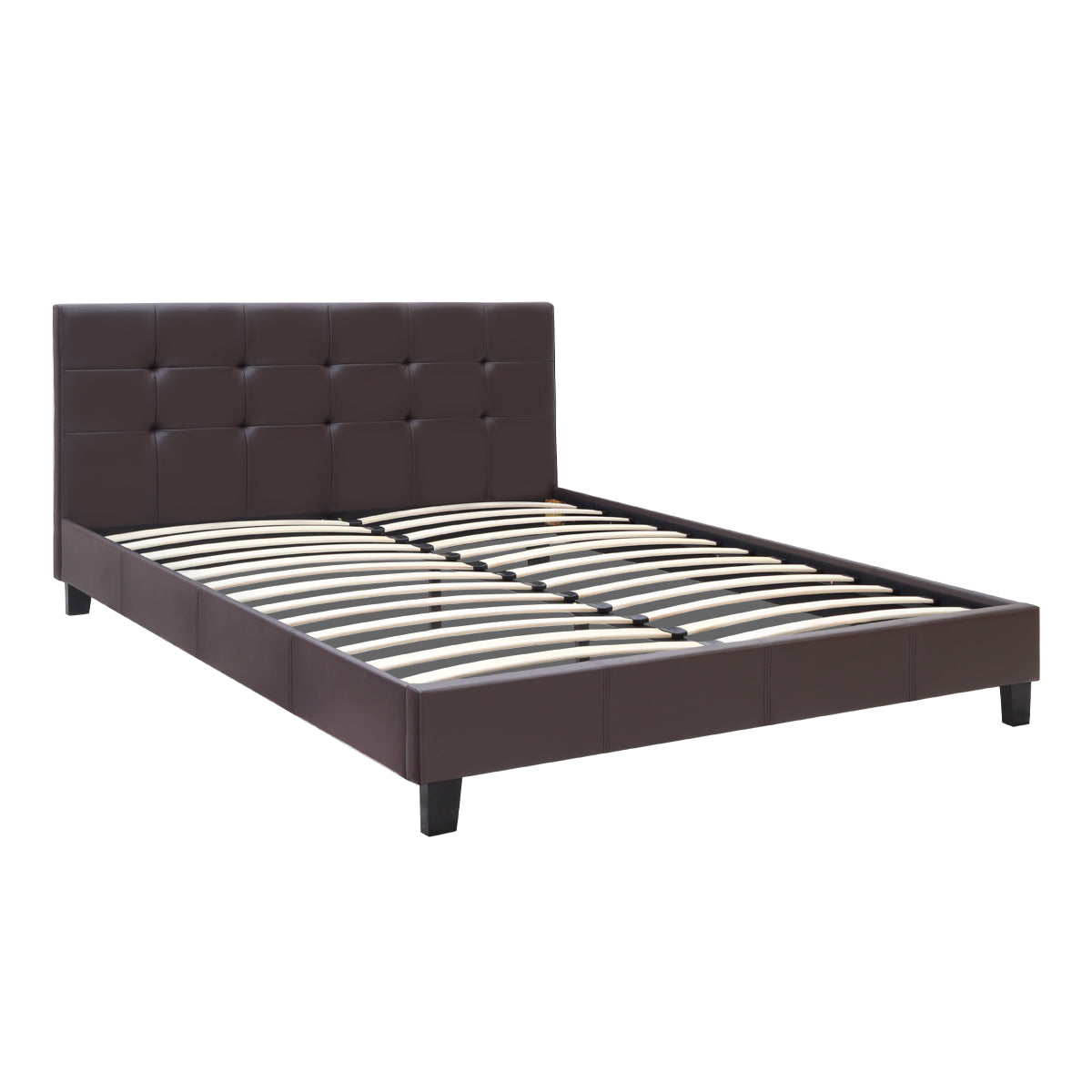 Κρεβάτι Sissy από Τεχνόδερμα Χρώμα Καφέ 160x200εκ