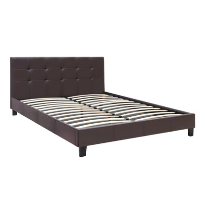 Κρεβάτι Sissy από Τεχνόδερμα Χρώμα Καφέ 160x200εκ