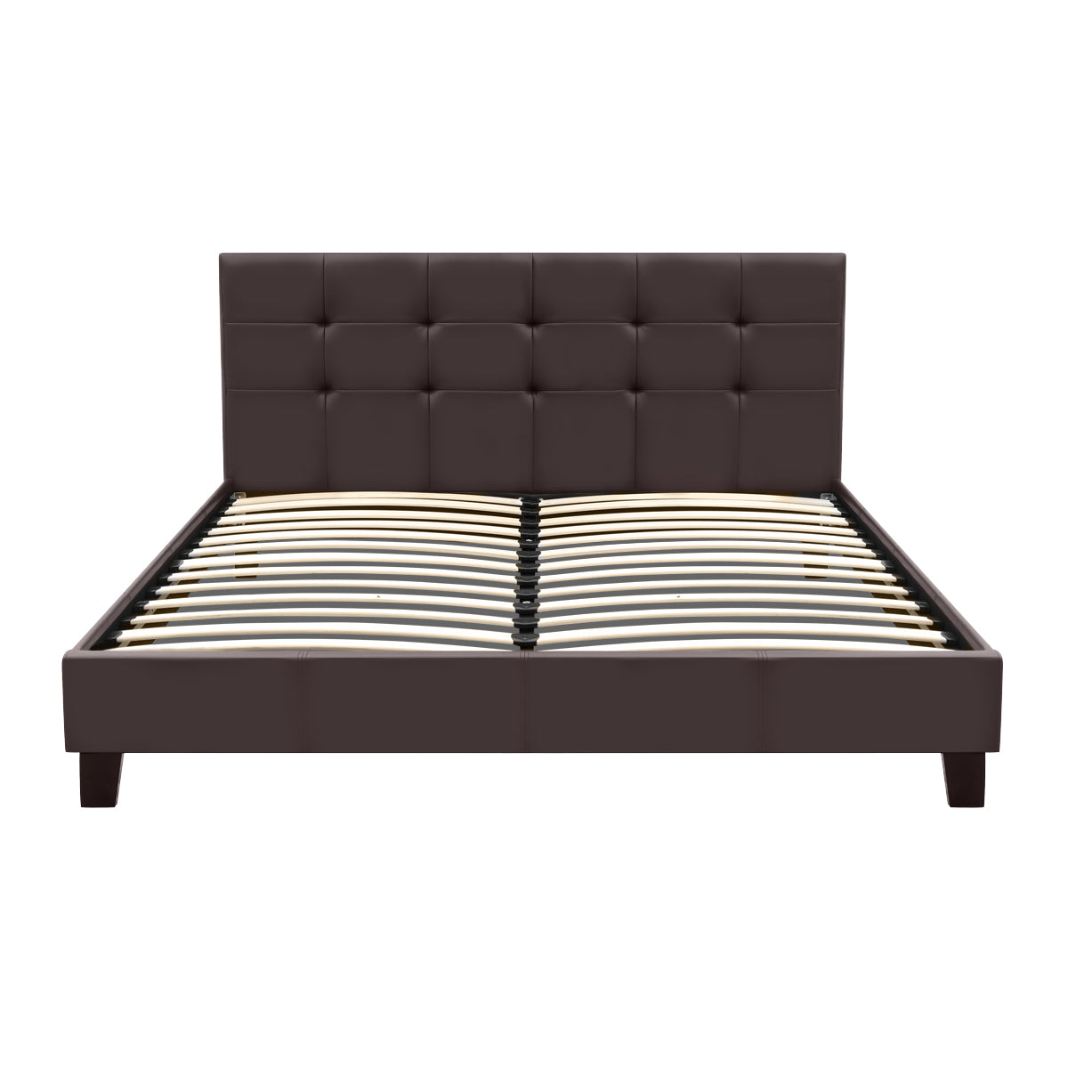 Κρεβάτι Sissy από Τεχνόδερμα Χρώμα Καφέ 160x200εκ