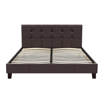 Κρεβάτι Sissy από Τεχνόδερμα Χρώμα Καφέ 160x200εκ