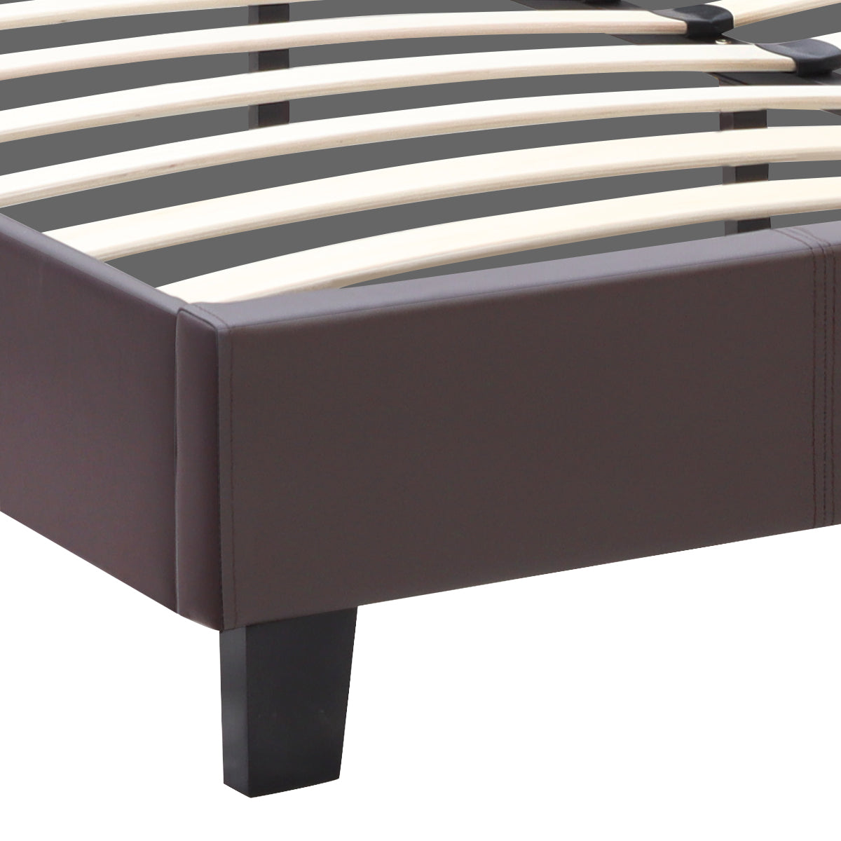 Κρεβάτι Sissy από Τεχνόδερμα Χρώμα Καφέ 160x200εκ