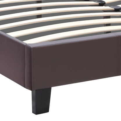 Κρεβάτι Sissy από Τεχνόδερμα Χρώμα Καφέ 160x200εκ