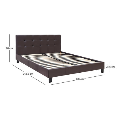 Κρεβάτι Sissy από Τεχνόδερμα Χρώμα Καφέ 160x200εκ