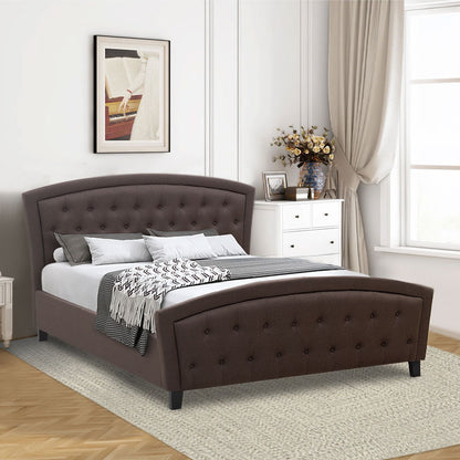 Κρεβάτι Alexia Υφασμάτινο Χρώμα Σκούρο Καφέ 160X200