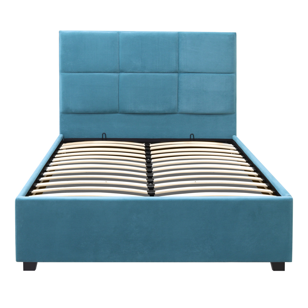 Κρεβάτι Kingston Βελούδινο με Αποθηκευτικό Χώρο Χρώμα Γαλάζιο 120x200εκ