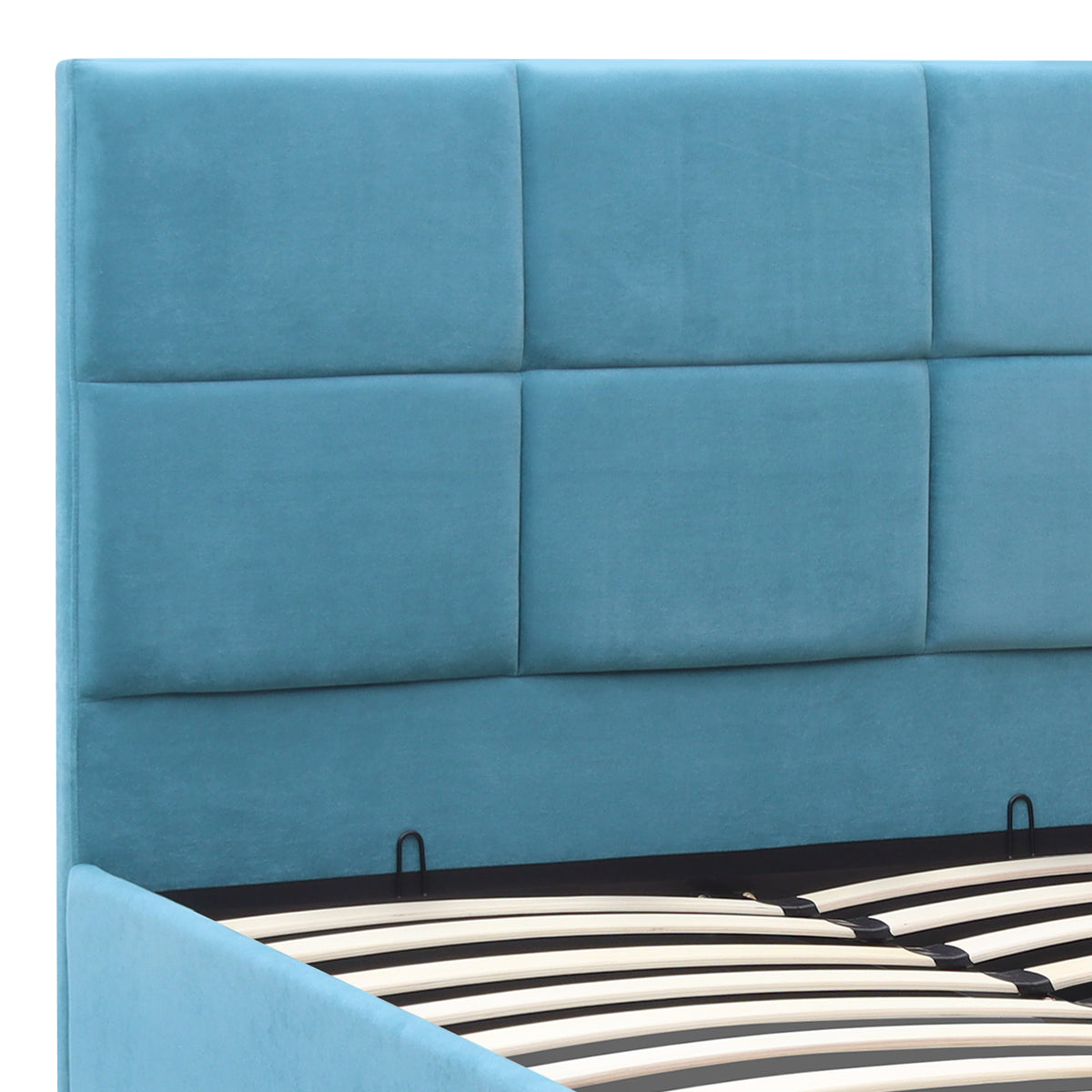 Κρεβάτι Kingston Βελούδινο με Αποθηκευτικό Χώρο Χρώμα Γαλάζιο 120x200εκ