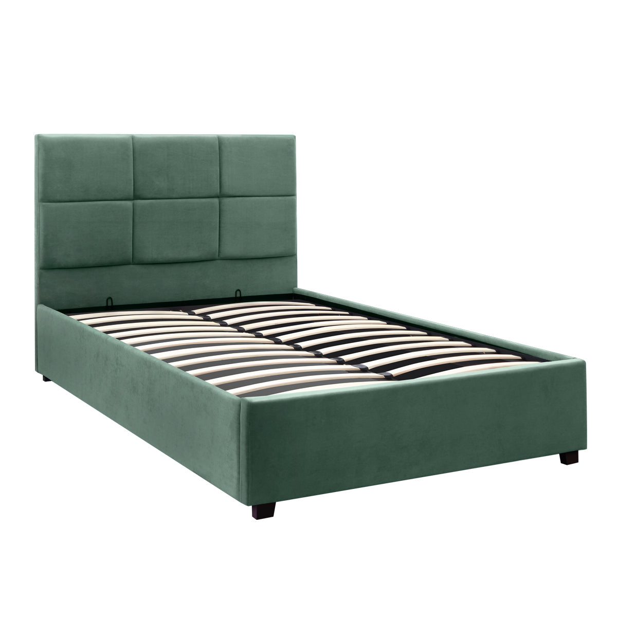 Κρεβάτι Kingston Βελούδινο με Αποθηκευτικό Χώρο Χρώμα Κυπαρρισί 120x200εκ