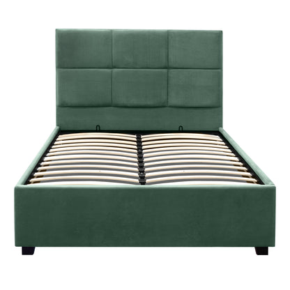 Κρεβάτι Kingston Βελούδινο με Αποθηκευτικό Χώρο Χρώμα Κυπαρρισί 120x200εκ