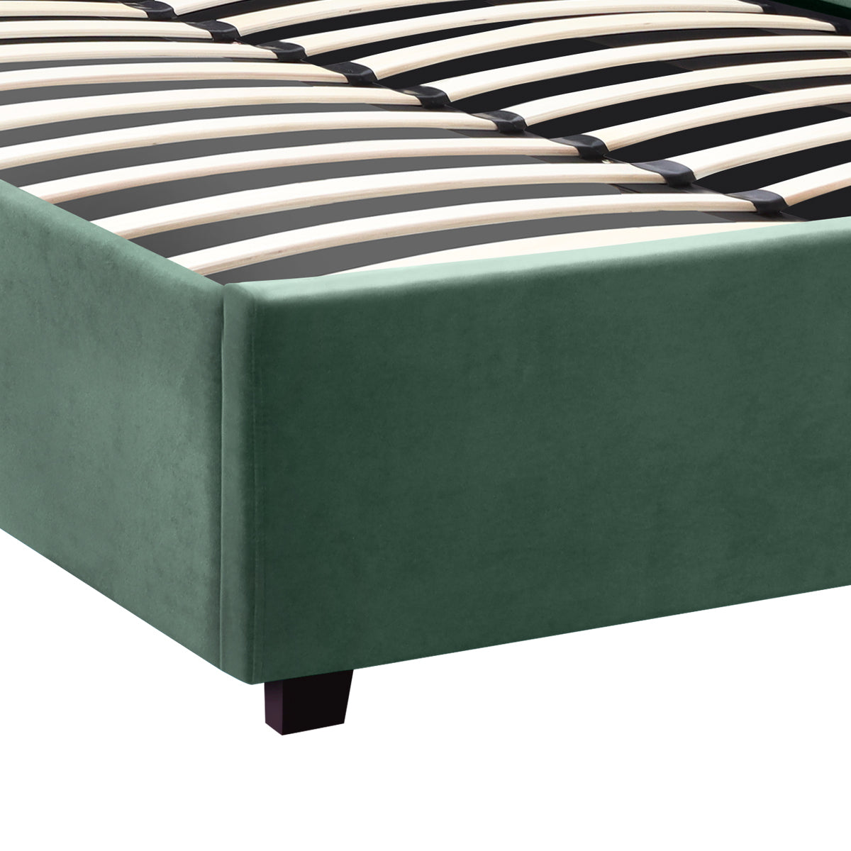 Κρεβάτι Kingston Βελούδινο με Αποθηκευτικό Χώρο Χρώμα Κυπαρρισί 120x200εκ