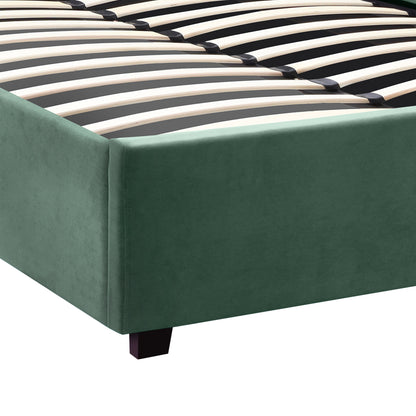 Κρεβάτι Kingston Βελούδινο με Αποθηκευτικό Χώρο Χρώμα Κυπαρρισί 120x200εκ