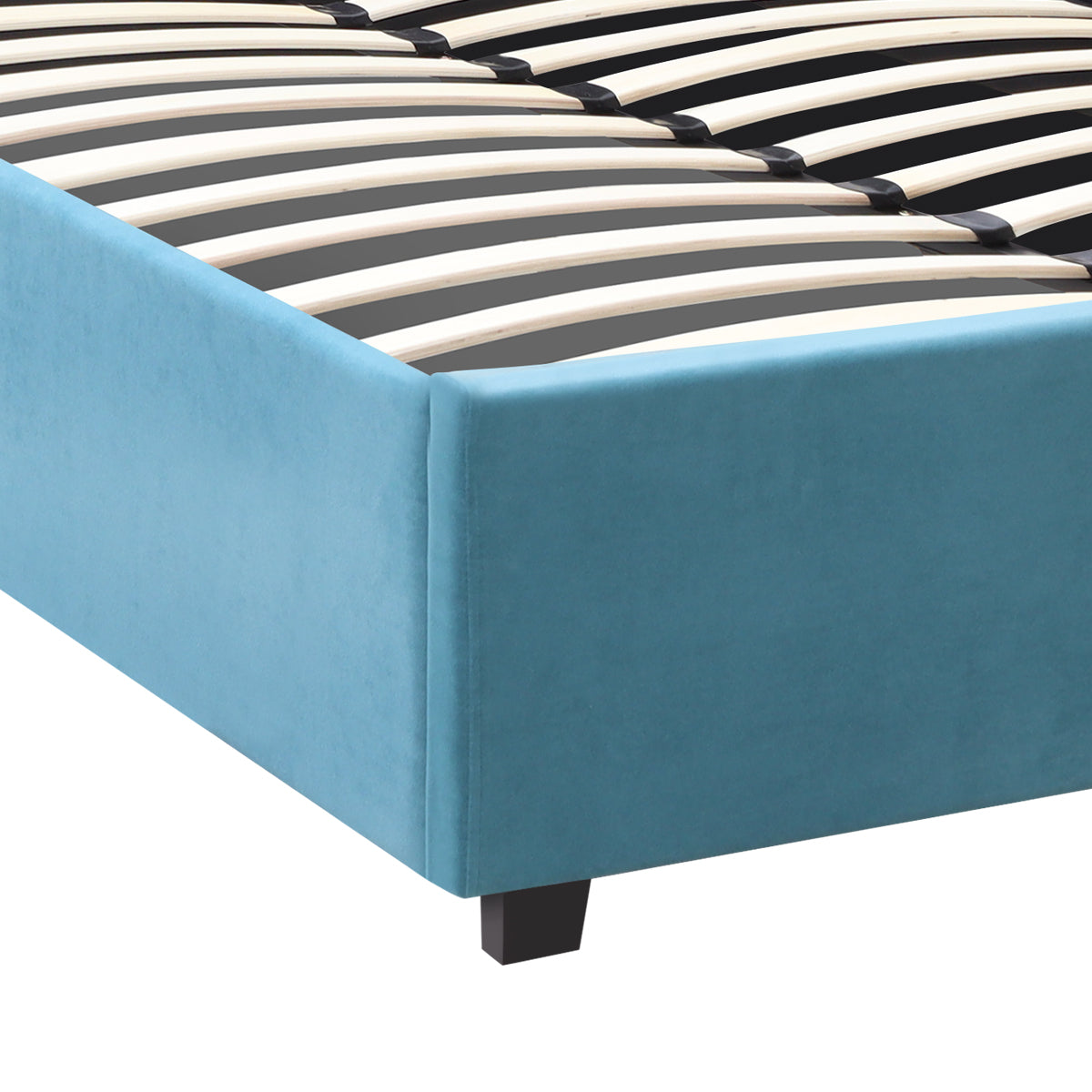 Κρεβάτι Kingston Βελούδινο με Αποθηκευτικό Χώρο Χρώμα Γαλάζιο 100x200εκ