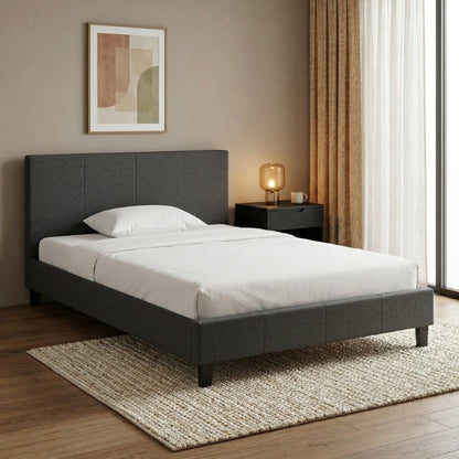 Κρεβάτι Flat Υφασμάτινο Χρώμα Ανθρακί 120x200εκ