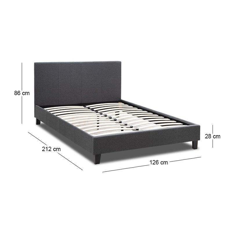 Κρεβάτι Flat Υφασμάτινο Χρώμα Ανθρακί 120x200εκ