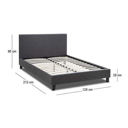 Κρεβάτι Flat Υφασμάτινο Χρώμα Ανθρακί 120x200εκ