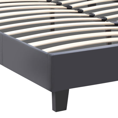 Κρεβάτι Flat από Τεχνόδερμα Χρώμα Μαύρο Ματ 160x200εκ