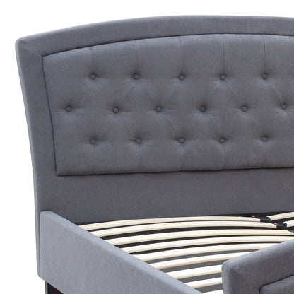 Κρεβάτι Alexia Υφασμάτινο Χρώμα Γκρι 160x200εκ