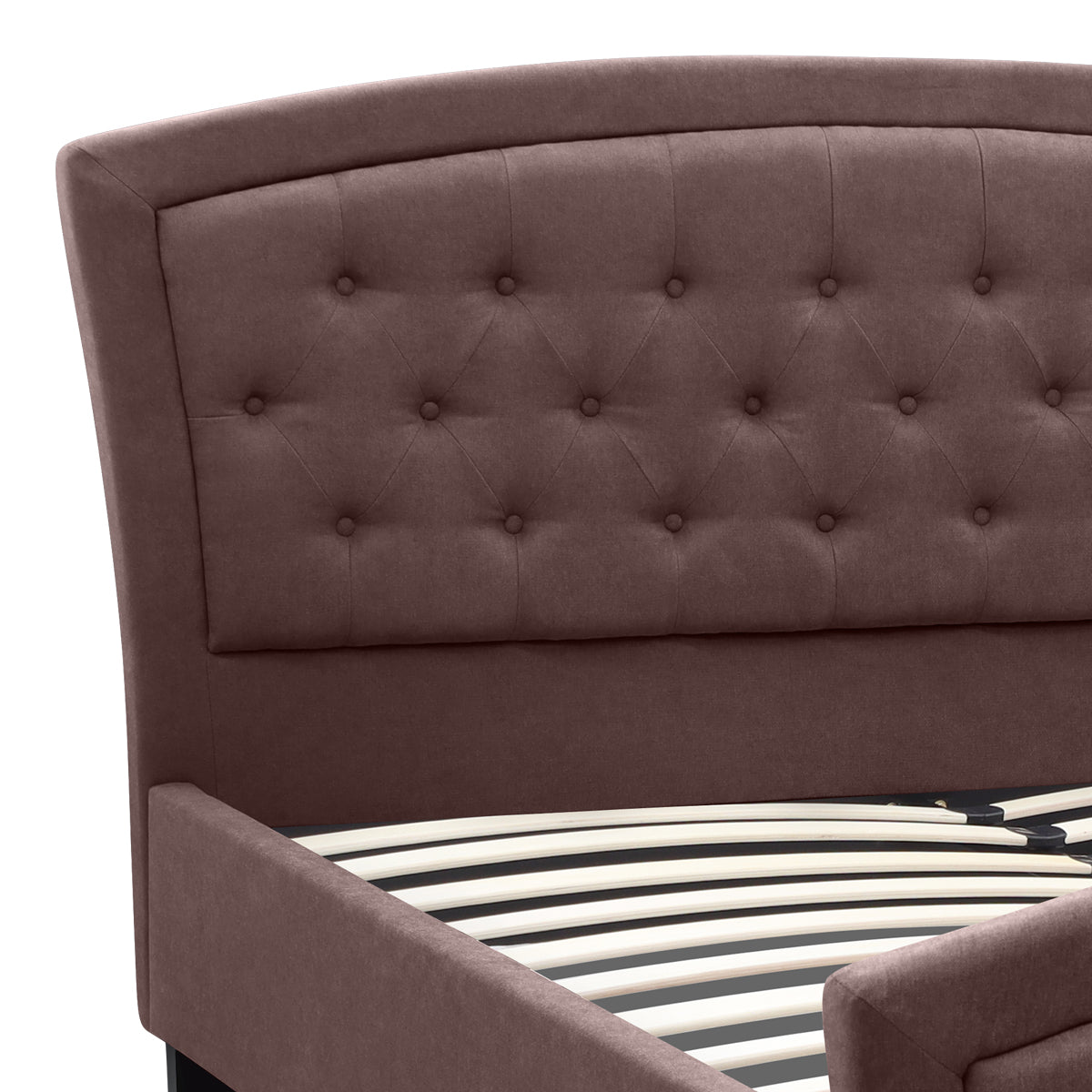 Κρεβάτι Alexia Υφασμάτινο Χρώμα Καφέ 160x200εκ